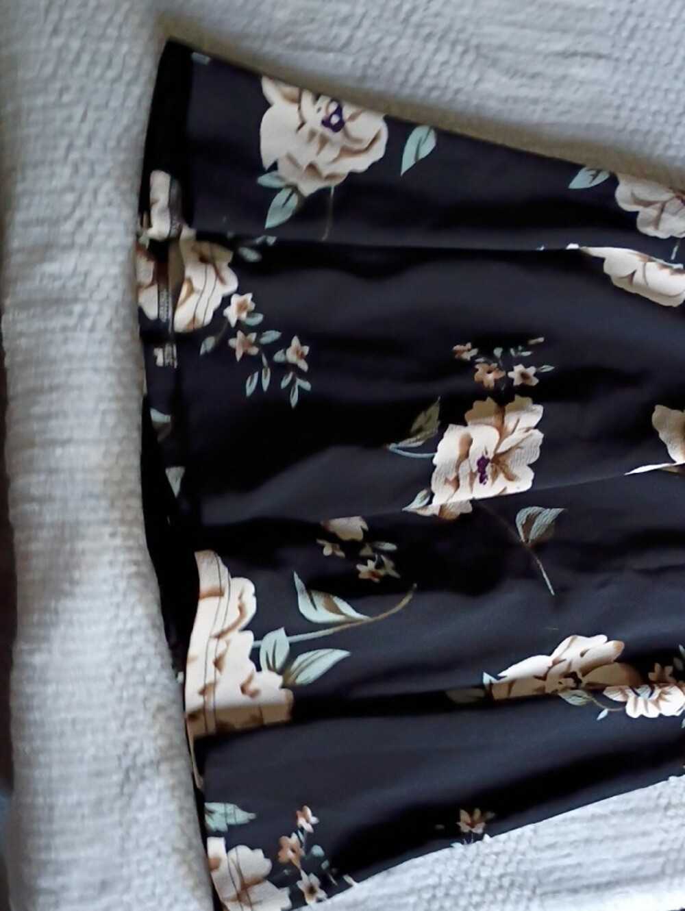 Apt. 9 Black Floral Wrap Midi Dress with Cream Blooms - Picture 6 of 11
